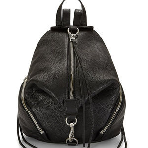 Black Pebble Leather Medium Julian Backpack